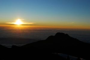 Sunrise over Mawenzi Peak from Stella Point.